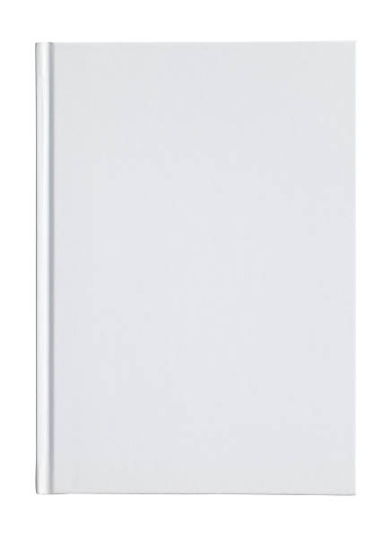 Blank white book cover on a white background