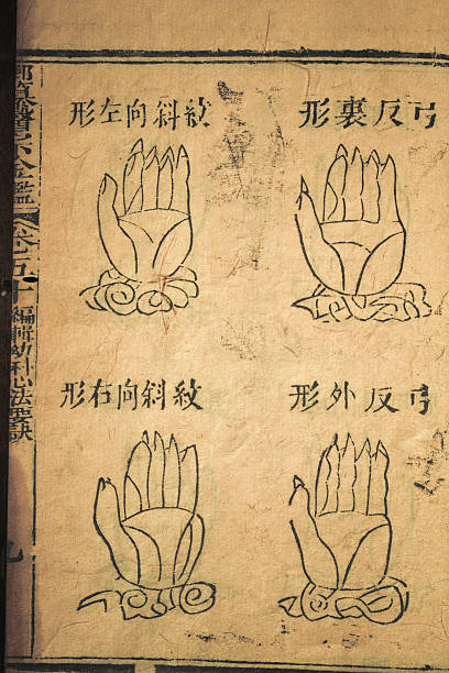 alte medizin buch aus der qing-dynastie - acupuncture chinese medicine medicine chinese script stock-fotos und bilder