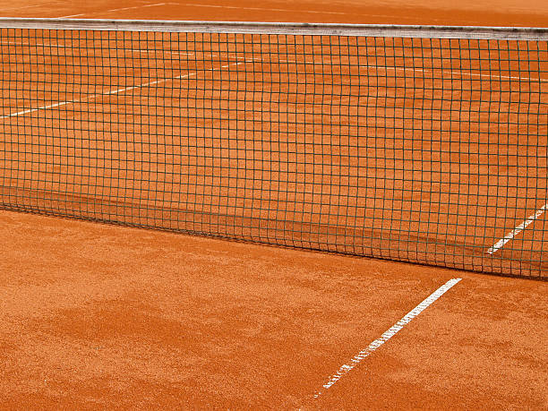 istock tennis court line with net 162265132