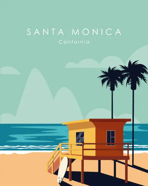 Vector illustration of Santa Monica California