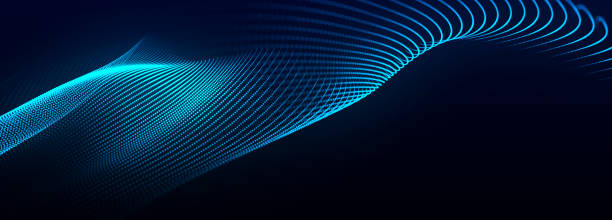 istock Digital technology background. Dynamic wave of glowing points. Futuristic background for presentation design. 3d Widescreen 1622665247