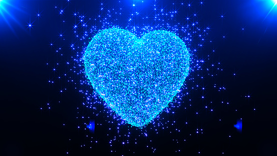 3d heart render seamless. Valentines day. Shiny love animation. Love, heart background for wedding. 3D Render of romantic background for valentines.