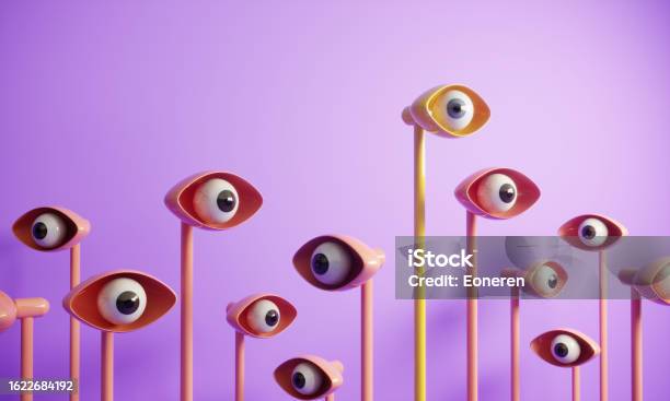Abstract Eyes Looking Around Stock Photo - Download Image Now - Surveillance, Bizarre, Eye