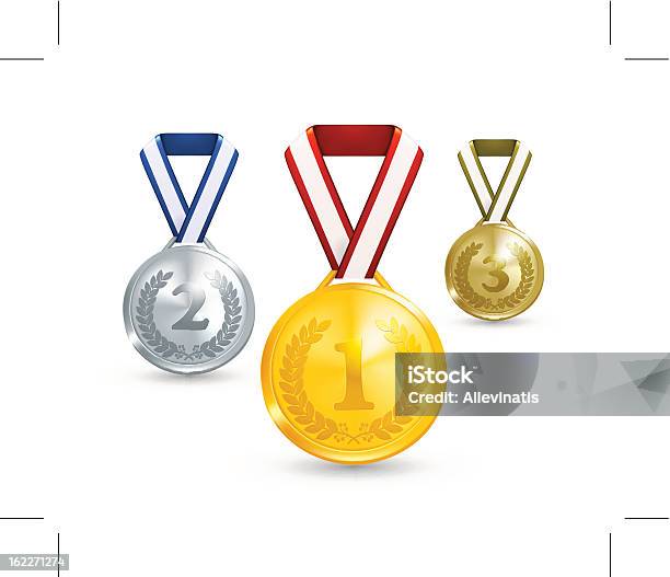 Ilustración de Medallas y más Vectores Libres de Derechos de Bronce - Aleación - Bronce - Aleación, Color plateado, Corona de Laurel