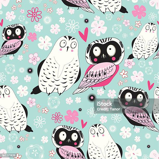 Текстура Любви Owls — стоковая векторная графика и другие изображения на тему Без людей - Без людей, Без усилий, Белый
