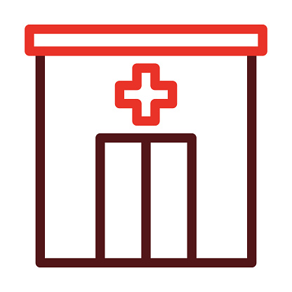 Emergency Room Thick Line Two Color Icons For Personal And Commercial Use.