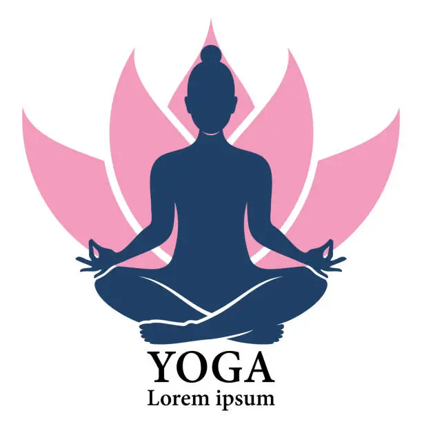 Vector illustration of Yoga Lotus Logo - Lorem Ipsum