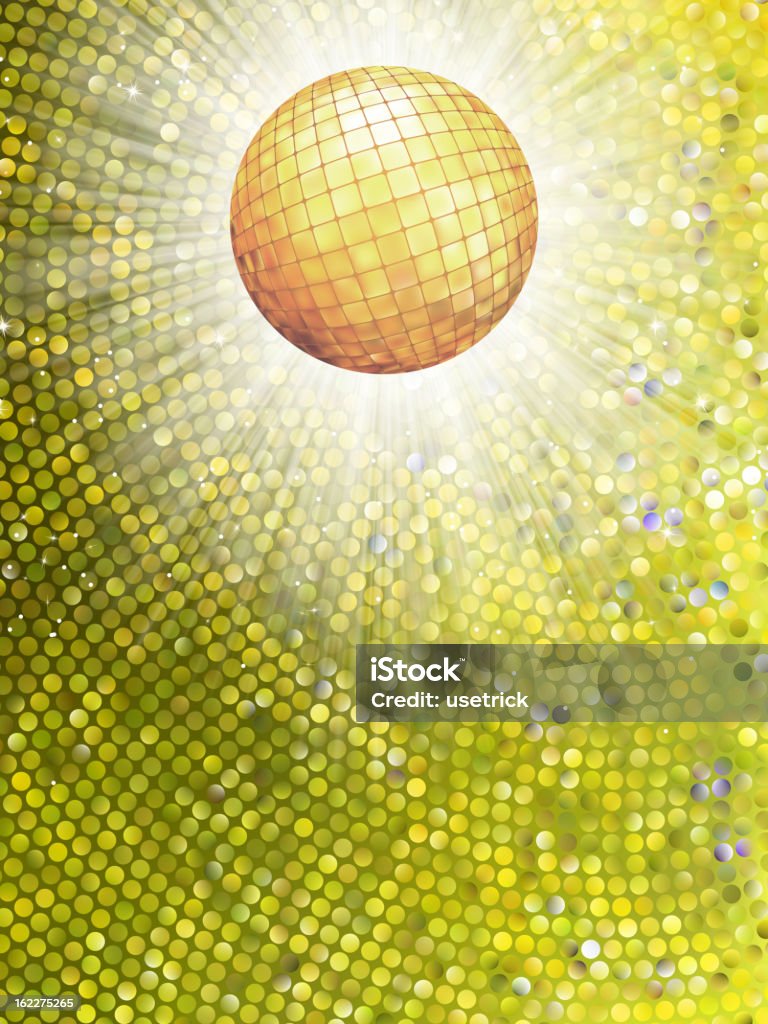 Ouro com bola de discoteca em ruptura detalhe de mosaico. EPS 8 - Royalty-free Abstrato arte vetorial