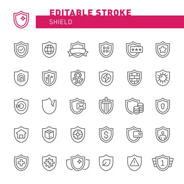 Vector illustration of Shield Icons