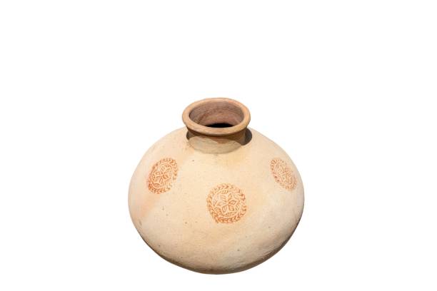 istock Hand made clay pot for water storage on white background 1622769171
