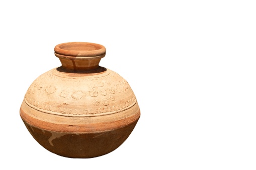 Hand made clay pot for water storage