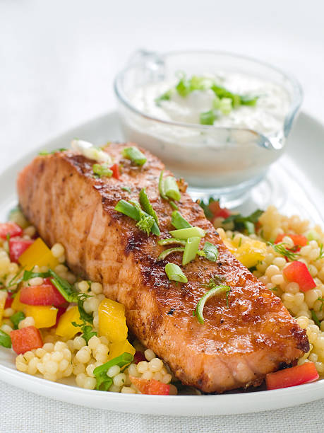 istock grilled salmon with couscous 162278295