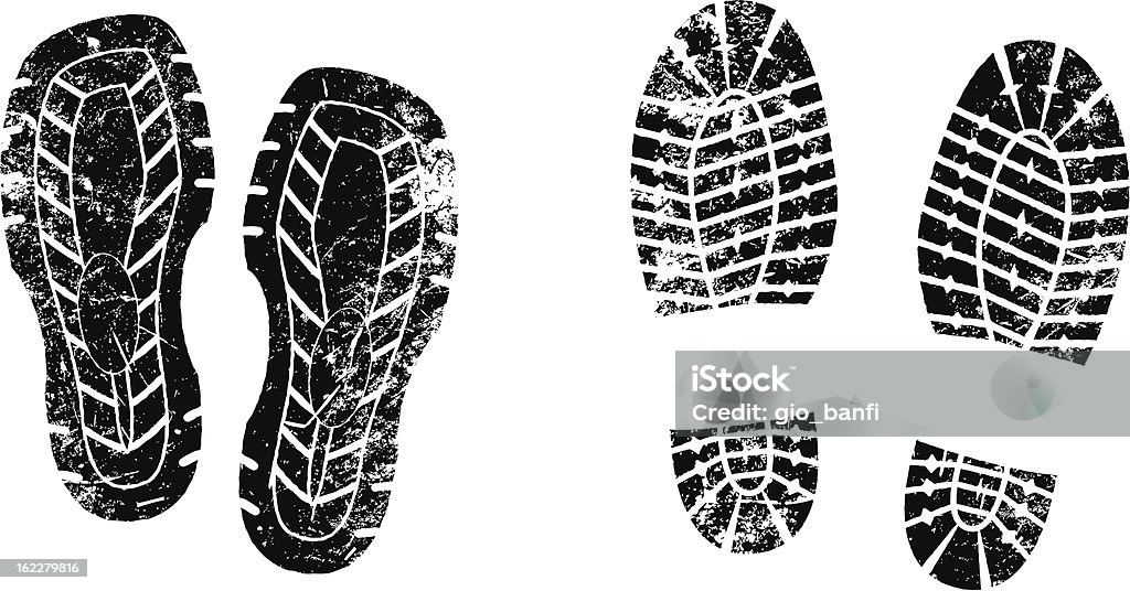 impronte - arte vettoriale royalty-free di Impronta di scarpa