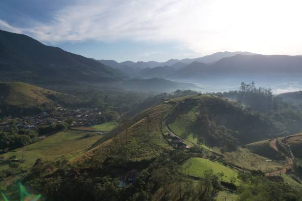 View of Mantiqueira hill at Sao Francisco Xavier, Brazil View of Mantiqueira hill at Sao Francisco Xavier, Brazil, at the dawn. mantiqueira mountains stock pictures, royalty-free photos & images