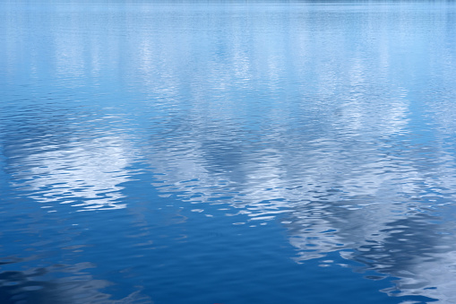 natural background, water landscape, shiny water surface with reflection