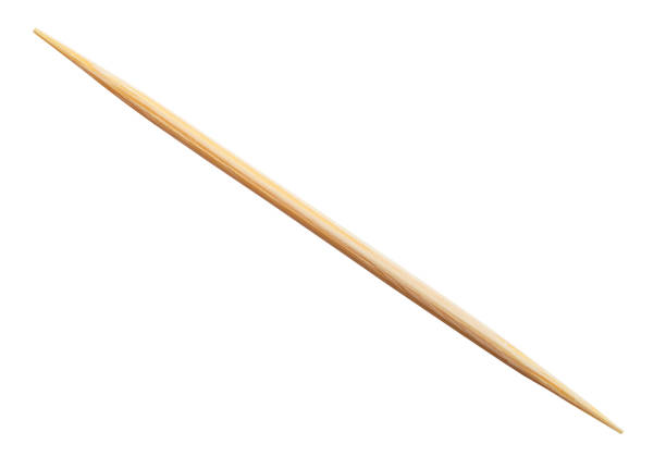 natural bamboo toothpick cutout on white