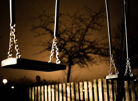 Swings in the late evening