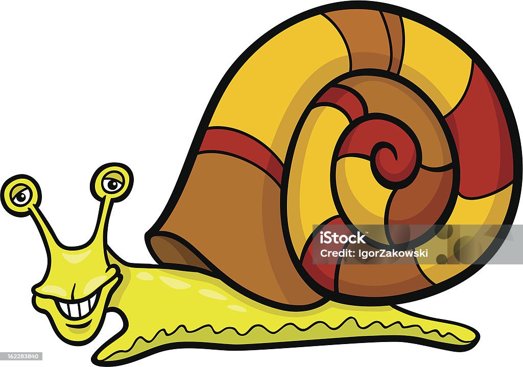snail mollusk cartoon illustration Cartoon Illustration of Funny Snail Mollusk with Shell Animal stock vector