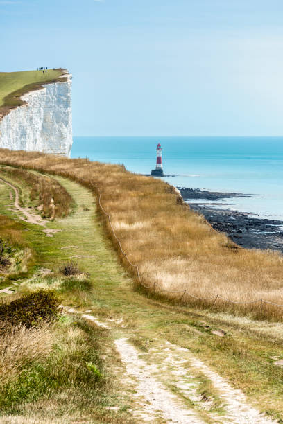 Beachy Head Lighthouse near Eastbourne in East Sussex, England stock photo