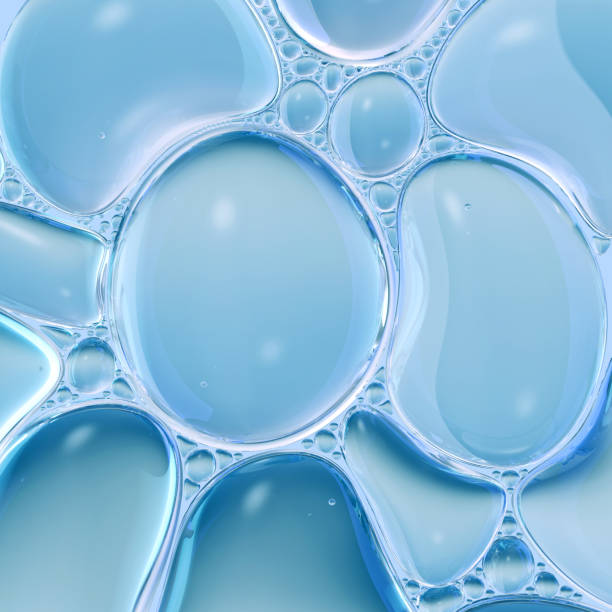 istock Liquid splash bubbles close up, water wave flow bubbles, essential oil bubbles in water 1622844313