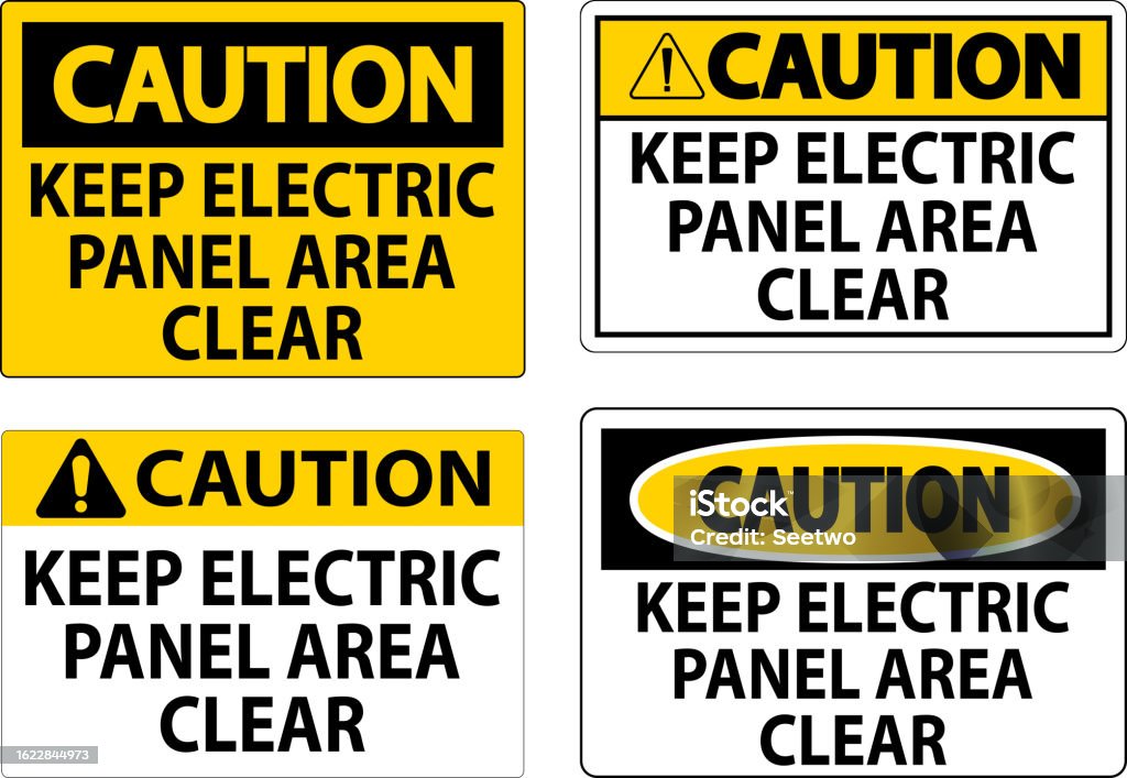 Caution Layout Panel Caution Sign Keep Electric Panel Area Clear Stock Illustration ...
