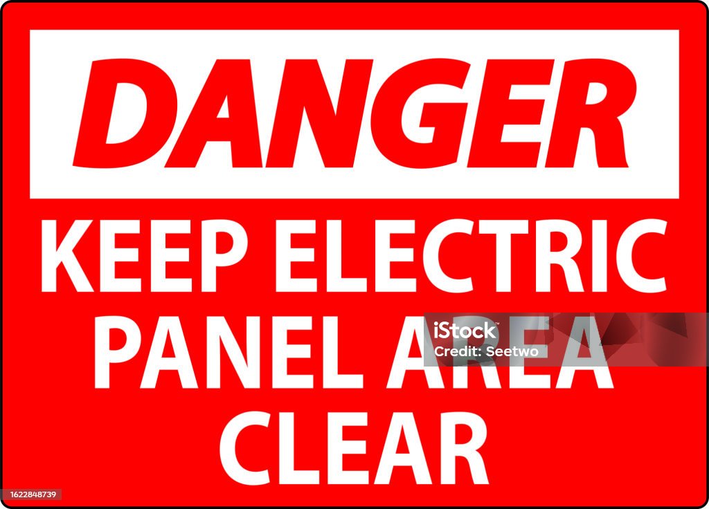 Panel Inhibited Sign Danger Sign Keep Electric Panel Area Clear Stock Illustration ...