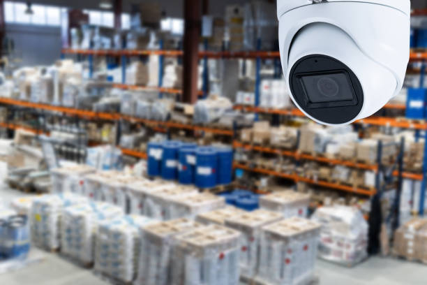 istock closed circuit camera Multi-angle CCTV system against the background of a modern warehouse complex. The concept of protection of goods 1622863486