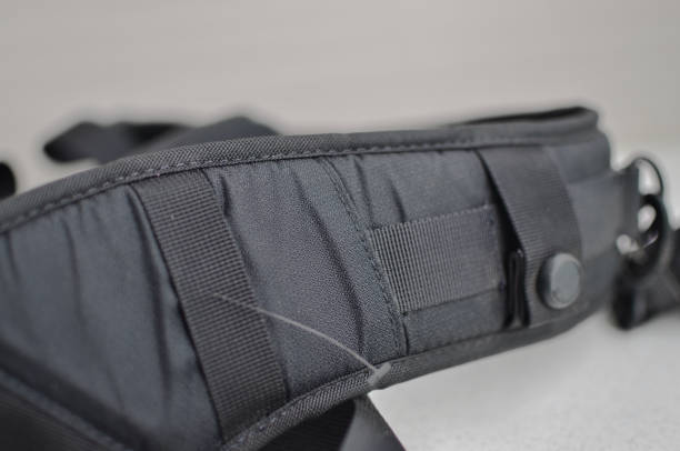 istock Black suspender or belt close-up, elegant and high-quality accessory to complete your style. Concept for backpacks or military accessories. 1622875460