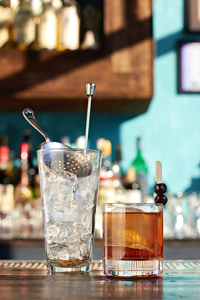 Classic Whiskey Cocktail stock photo