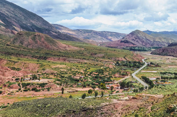 Top view of the Tarapaya village. Potosi, Bolivia stock photo
