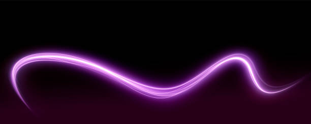 istock Smooth light pink line  or lens with magical light effect. Line neon in motion energy. Element for flash designs, games, apps, video footage, intros, thriller, virtual reality, advertising. 1622884261