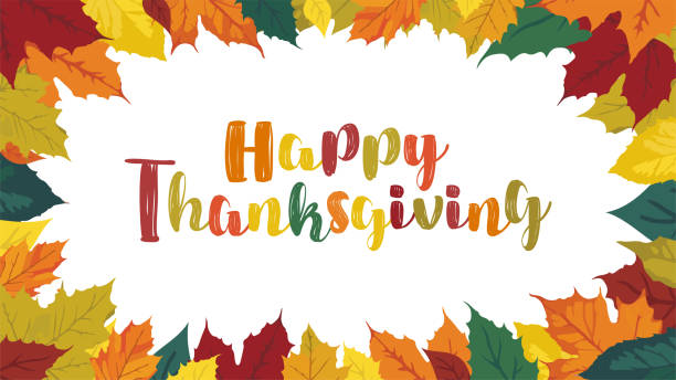 istock Happy Thanksgiving horizontal Frame with Fallen Autumn Leaves of vibrant colors, editable banner, invitation, postcard 1622886917