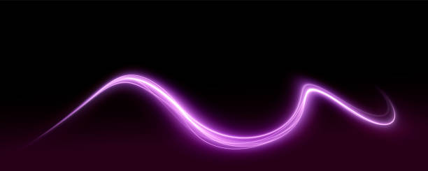 istock Smooth light pink line  or lens with magical light effect. Line neon in motion energy. Element for flash designs, games, apps, video footage, intros, thriller, virtual reality, advertising. 1622888594