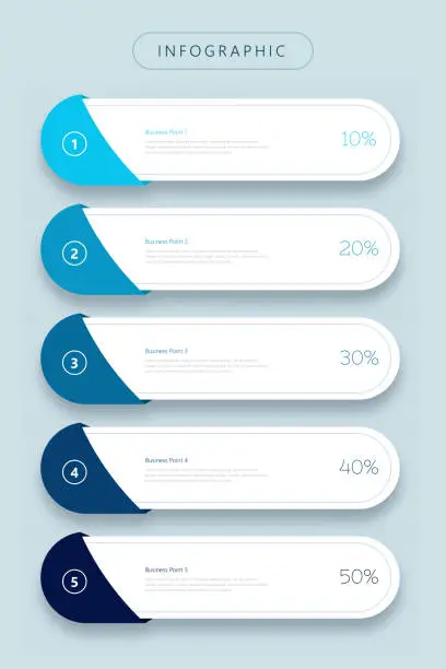 Vector illustration of Presentation business infographic template with 5 options