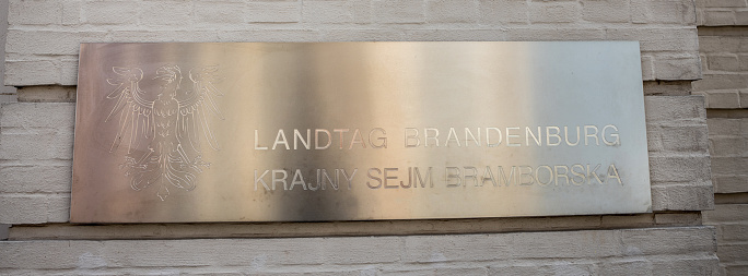 Brandenburg state parliament sign panorama