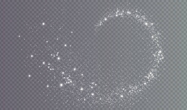 illustrations, cliparts, dessins animés et icônes de contexte de noël. poudreuse. le bokeh magique brille de poussière blanche. petit éblouissement réaliste sur fond transparent. élément de conception pour cartes, invitations, arrière-plans, économiseurs d’écran. - effet-lumineux