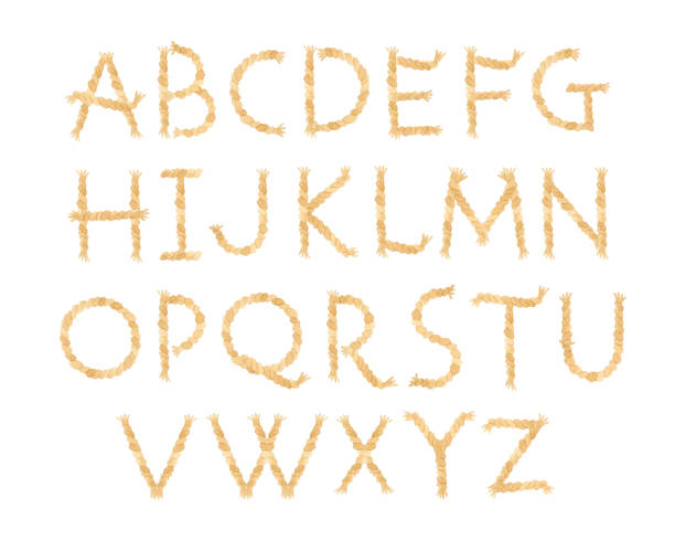 istock Watercolor rope alphabet isolated capital letters 1622895727
