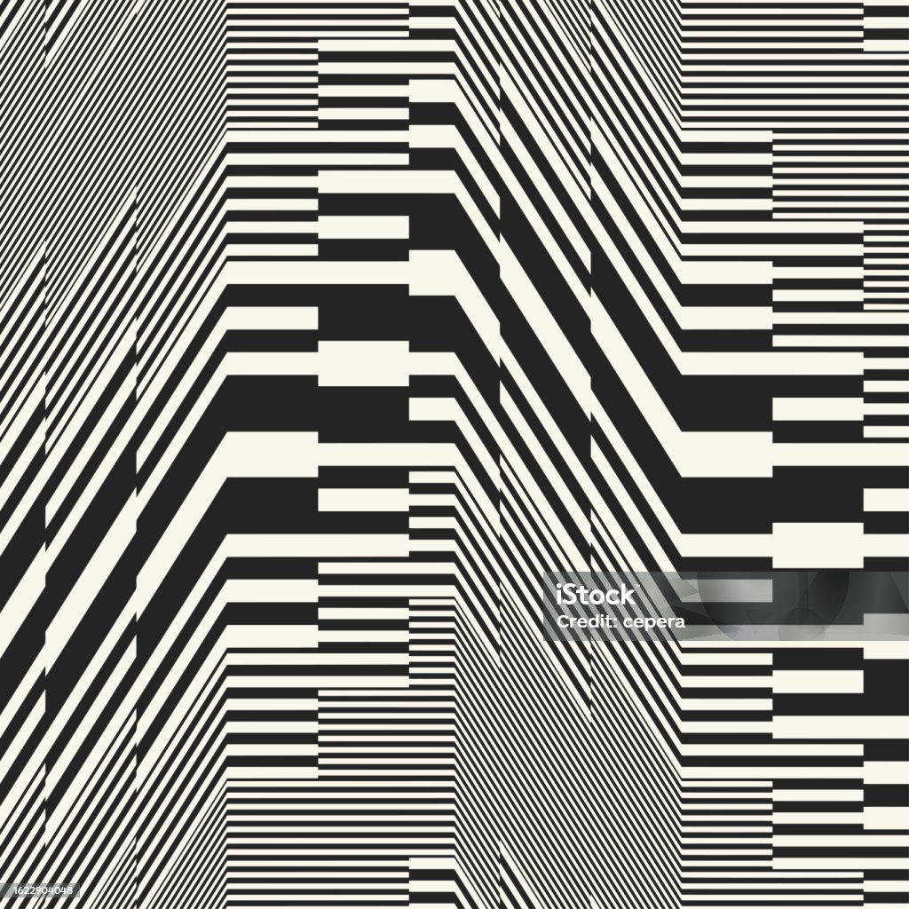 Vector Pattern Rotten Variegated Striped Textured Broken Geometric Pattern Stock Illustration ...