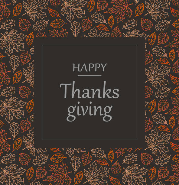 ilustrações de stock, clip art, desenhos animados e ícones de autumn background and frame, card and poster for thanksgiving. - thanksgiving backgrounds autumn falling