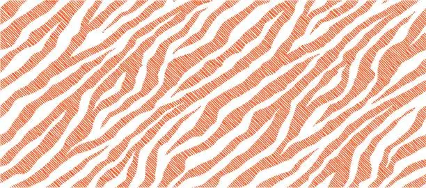 Vector illustration of seamless pattern of wavy embroidered with zebra textured pattern.