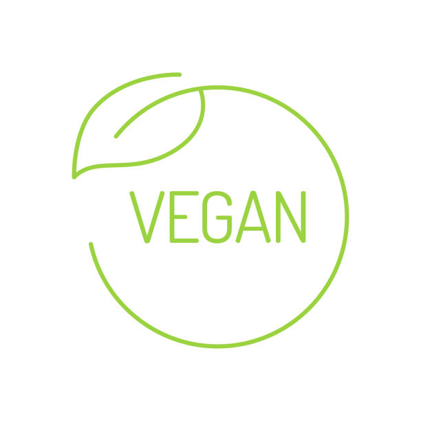 Vegan Concept Label Design Vector Illustration vector art illustration