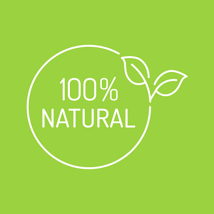 Natural Product Label Design Vector Illustration