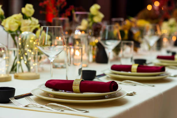 istock served table with fabric napkins and decorated with floral deco 1622973562