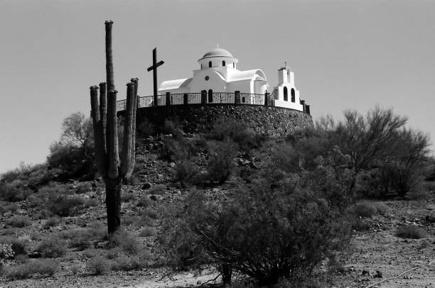 Greek Orthodox chapel at St. Anthony's monastery in Arizona on film