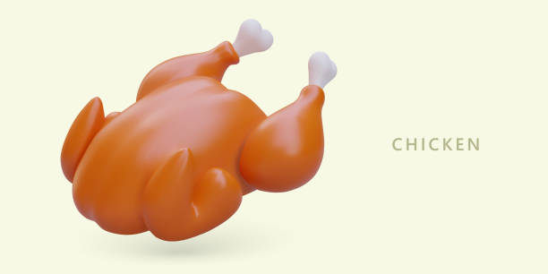 istock 3D whole chicken grill. Baked bird. Delicious meat dish 1622997279