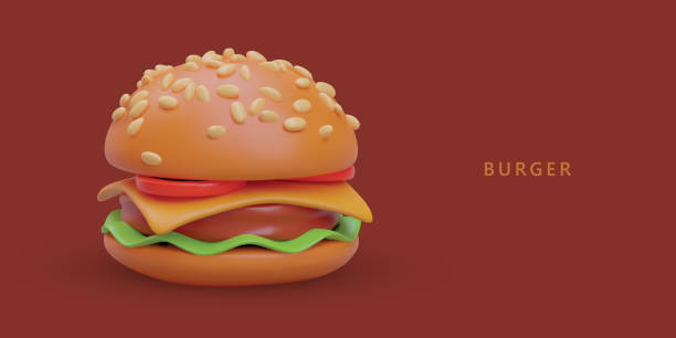 istock Realistic vector burger. Round bun with filling and sesame sprinkle. Classic hot fast food 1623007165