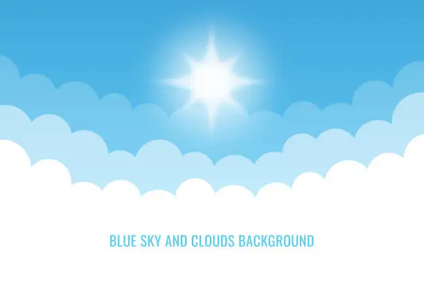 Vector illustration of Blue Sky and Clouds Background.