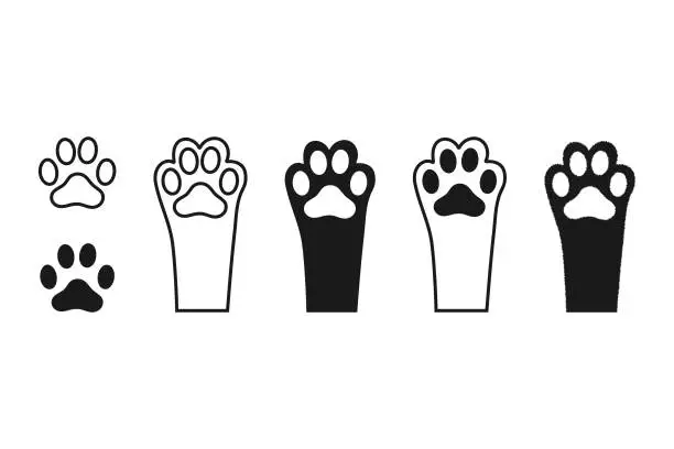 Vector illustration of Cat Paw Set.