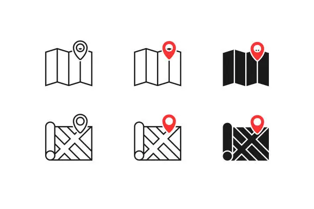 Vector illustration of Map Icon Set.