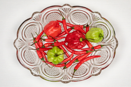 Hot and spicy Scotch Bonnet and Jalapeno Chili Peppers